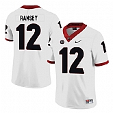 Georgia Bulldogs 12 Brice Ramsey White Nike College Football Jersey Dzhi,baseball caps,new era cap wholesale,wholesale hats